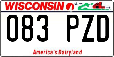 WI license plate 083PZD