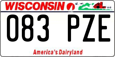 WI license plate 083PZE