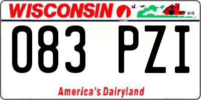 WI license plate 083PZI