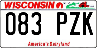 WI license plate 083PZK