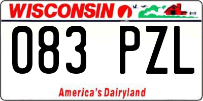WI license plate 083PZL