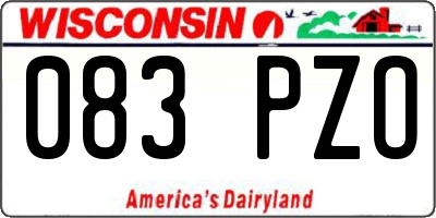 WI license plate 083PZO