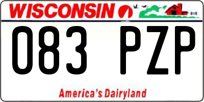WI license plate 083PZP