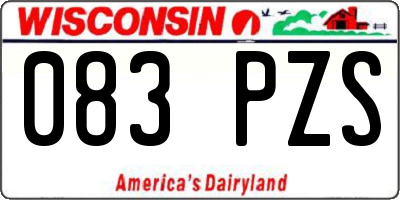 WI license plate 083PZS