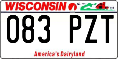 WI license plate 083PZT