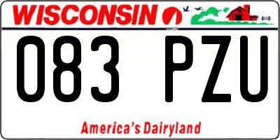 WI license plate 083PZU