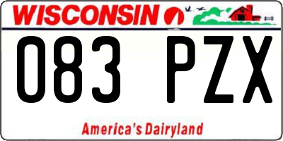 WI license plate 083PZX