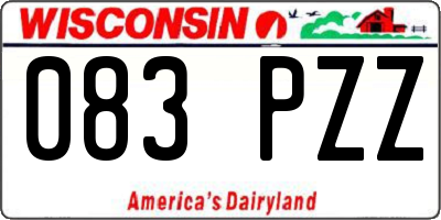 WI license plate 083PZZ