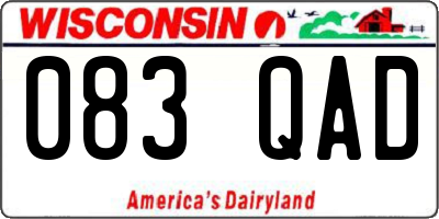 WI license plate 083QAD