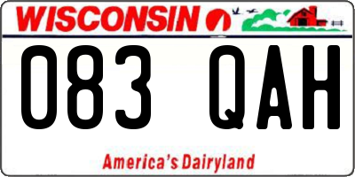 WI license plate 083QAH