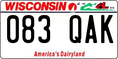 WI license plate 083QAK
