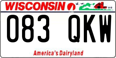 WI license plate 083QKW