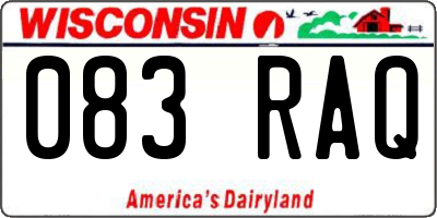 WI license plate 083RAQ