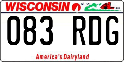 WI license plate 083RDG