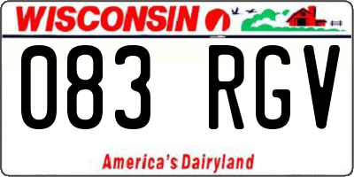 WI license plate 083RGV
