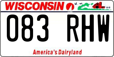 WI license plate 083RHW