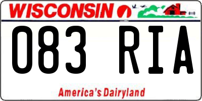 WI license plate 083RIA