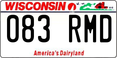 WI license plate 083RMD