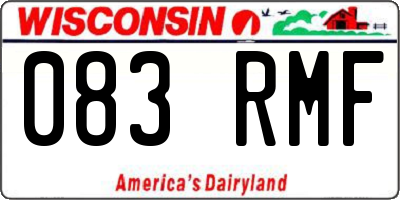 WI license plate 083RMF