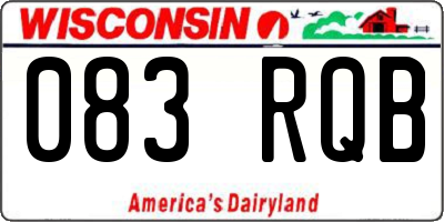 WI license plate 083RQB