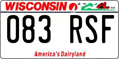 WI license plate 083RSF