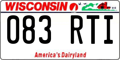WI license plate 083RTI