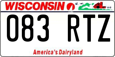 WI license plate 083RTZ