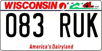 WI license plate 083RUK