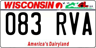 WI license plate 083RVA