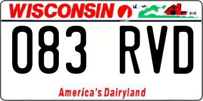 WI license plate 083RVD