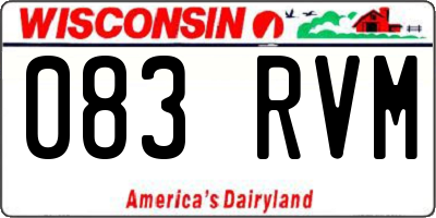 WI license plate 083RVM