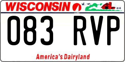 WI license plate 083RVP