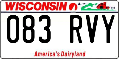 WI license plate 083RVY