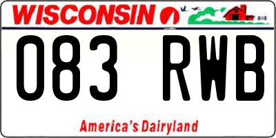 WI license plate 083RWB