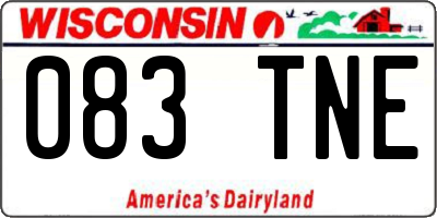 WI license plate 083TNE