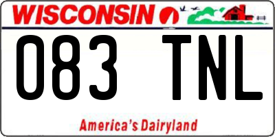 WI license plate 083TNL
