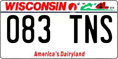 WI license plate 083TNS