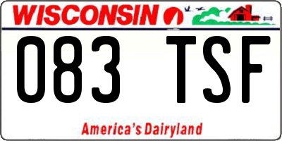 WI license plate 083TSF
