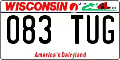 WI license plate 083TUG