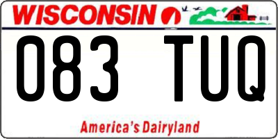 WI license plate 083TUQ
