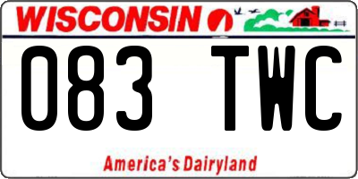 WI license plate 083TWC