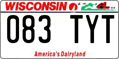 WI license plate 083TYT