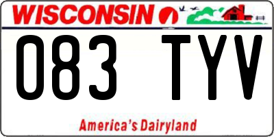 WI license plate 083TYV