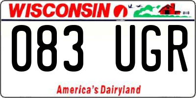 WI license plate 083UGR