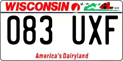 WI license plate 083UXF