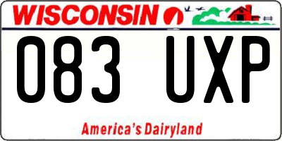 WI license plate 083UXP