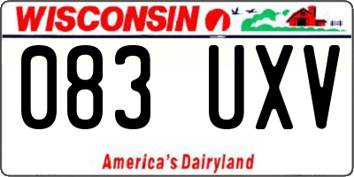 WI license plate 083UXV