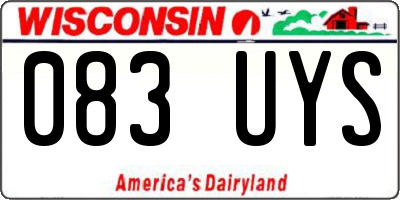 WI license plate 083UYS