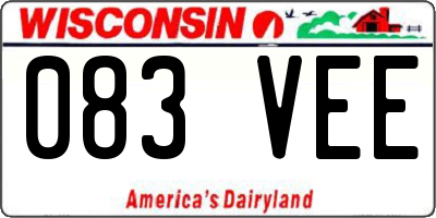 WI license plate 083VEE