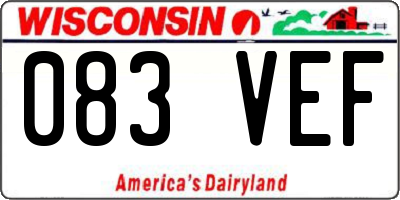 WI license plate 083VEF